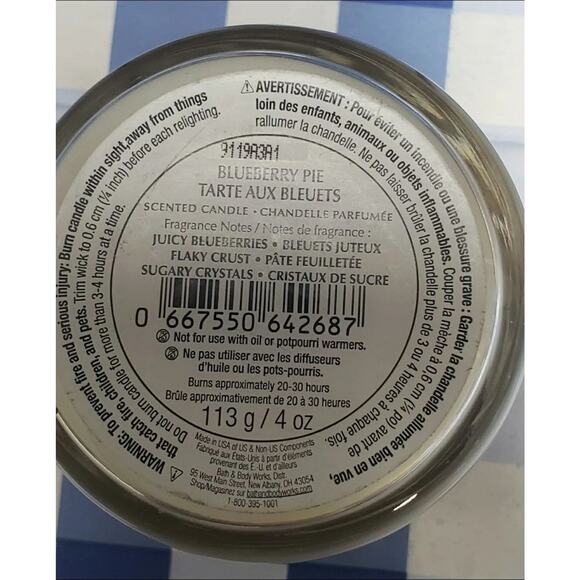 BBW Iced Blueberry Biscotti Large 3 Wick & Blueberry Sugar & Pie Single Wicks - Picture 3 of 5